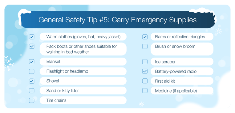 An example of what your company's winter driving safety policy should cover